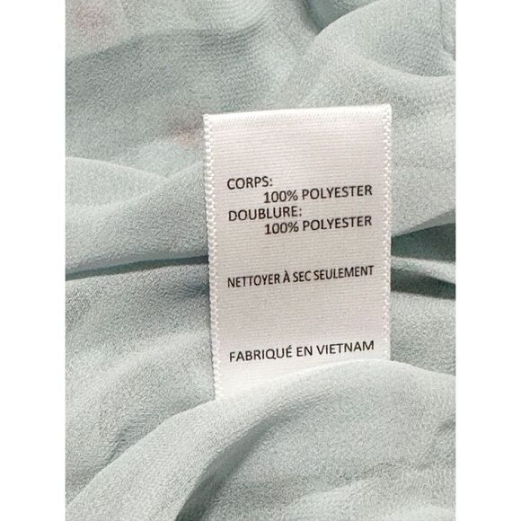 ASTR The Label Womens Ditsy Floral Ruffle Neck Ruched Mini Dress Teal Blue Small - Picture 9 of 11